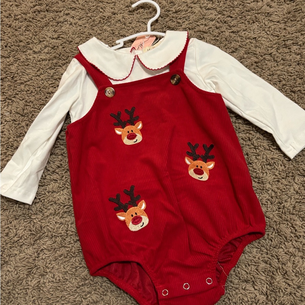 Red Reindeer Kids Matching Set